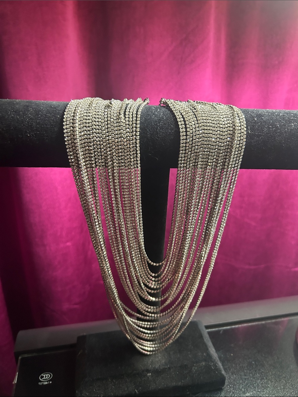Multi-Strand Silver Statement Necklace - Brand